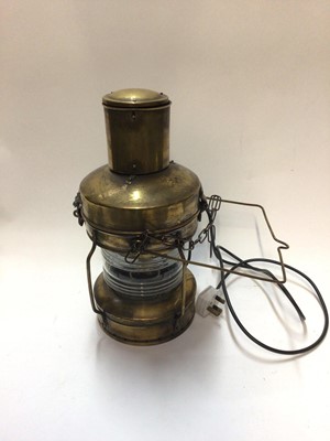 Lot 2443 - Brass ships lantern with cable