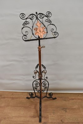 Lot 1497 - Unusual Victorian copper and wrought iron music stand