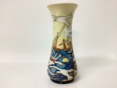 Lot 1235 - Moorcroft pottery limited edition vase decorated in the Out At Sea pattern
