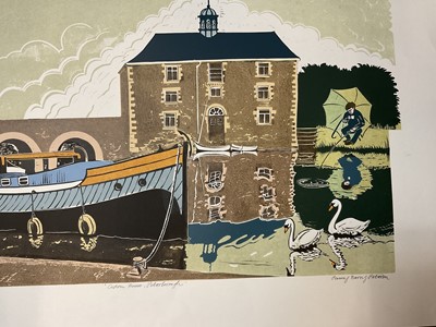 Lot 242 - Penny Berry Paterson (1941-2021) signed colour linocut print - 'Custom House Peterborough', numbered 14/22, 51cm x 82cm