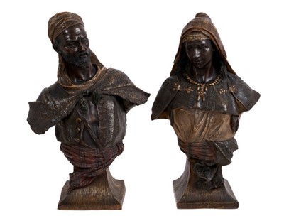 Lot 35 - A pair of Goldscheider terracotta busts