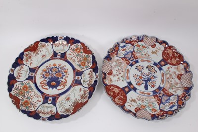 Lot 34 - A large pair of Japanese Imari dishes