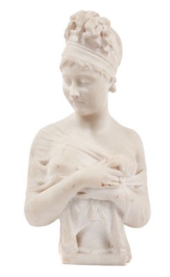 Lot 757 - After Joseph Chinard (1756-1813): French carved marble bust of Juliette Récamier