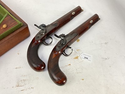 Lot 956 - Pair Victorian Percussion Officer's Pistols by Jackson, cased with accesories.