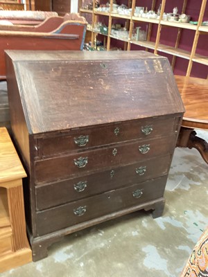 Lot 1036 - Georgian style oak bureau