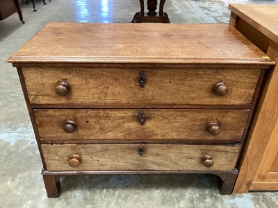 Lot 1030 - 19th century mahogany chest of three long drawers