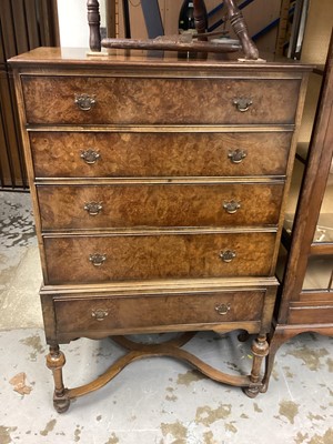 Lot 1125 - Queen Anne style walnut chest on stand