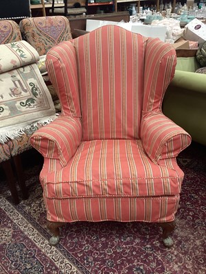 Lot 1115 - George III style wing armchair