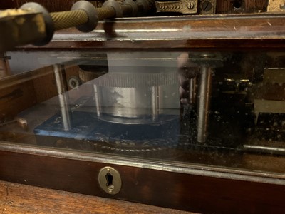 Lot 2495 - Good Victorian walnut cased coin operated polyphon, and discs