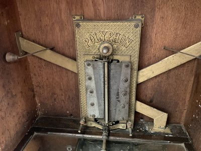 Lot 2495 - Good Victorian walnut cased coin operated polyphon, and discs