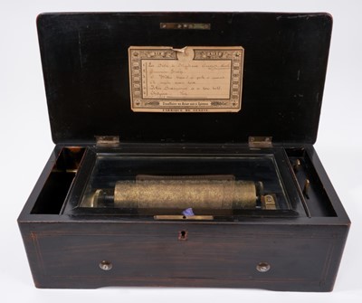 Lot 743 - 19th century Swiss music box with six airs