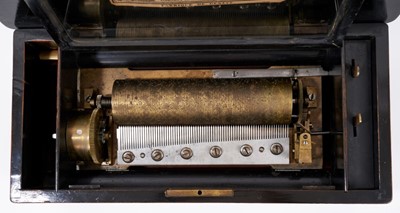 Lot 743 - 19th century Swiss music box with six airs