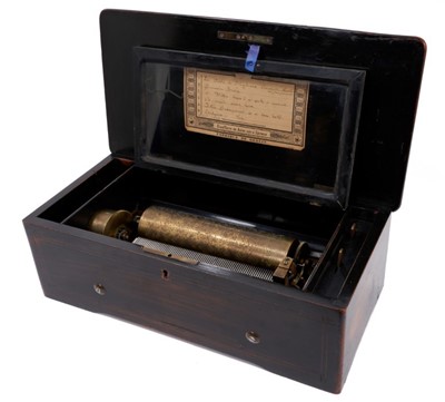 Lot 743 - 19th century Swiss music box with six airs