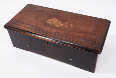 Lot 743 - 19th century Swiss music box with six airs