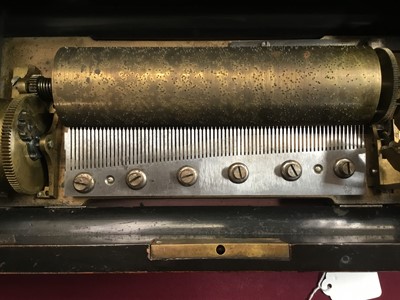 Lot 743 - 19th century Swiss music box with six airs
