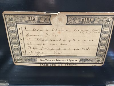 Lot 743 - 19th century Swiss music box with six airs
