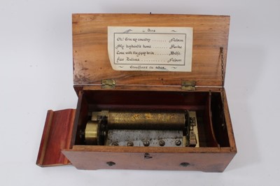 Lot 765 - Early Swiss music box with four airs