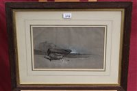 Lot 1210 - Henry Bright (1810 - 1873), charcoal and...