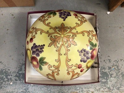 Lot 667 - Edwardian painted glass ceiling light shade