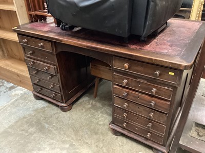 Lot 1053 - 19th century mahogany Partners desk