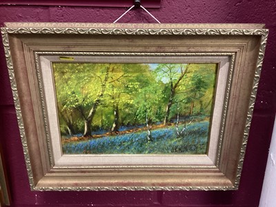 Lot 339 - W.F. Burton oil on board study, "Low Tide at Mersea" and another "Bluebells Friday Woods" (2)