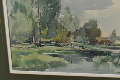 Lot 1253 - Albert Ribbans (1903-1966) watercolour, The Stour at Higham