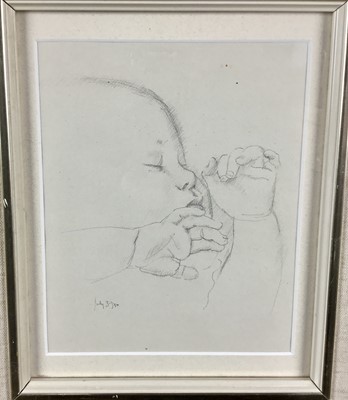 Lot 148 - Robert Sargeant Austin (1895-1973) two pencil sketches - Restful Sleep 20.5 x 16.5cm and Baby Asleep, 16.5 x 18.5cm, 1930, in glazed frames
