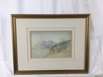 Lot 192 - Thomas Miles Richardson (1813-1890) watercolour, Italian Lake, monogrammed, 15 x 22.5cm, framed