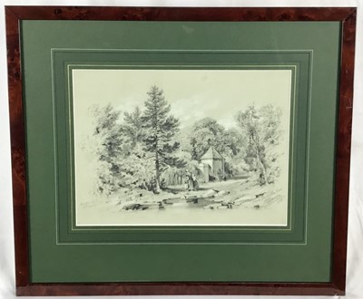Lot 227 - Peppino Maenza (c. 1825-after 1860) pencil and chalk - figure in a landscape