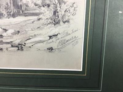Lot 153 - Peppino Maenza (c. 1825-after 1860) pencil and chalk - figure in a landscape