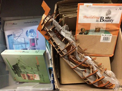 Lot 302 - Model ship of HMS Victory, together with model parts and booklets for 'Building the Bounty'