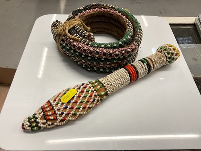 Lot 509 - African beadwork belt anc another beadwork piece