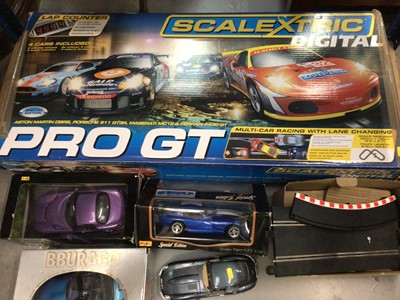 Lot 367 - Scalextric Digital Pro GT boxed, plus some track and other model cars