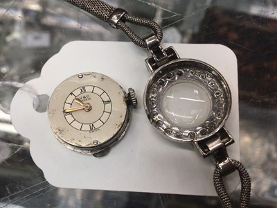 Lot 615 - Continental 15ct white gold and diamond cocktail watch