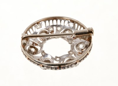 Lot 417 - Art Deco Continental white gold and diamond wreath brooch