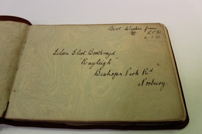 Lot 1413 - Vintage autograph album including Mary Pickford and Douglas Fairbanks 1921, Margaret Leahy