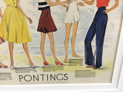 Lot 177 - Art Deco original watercolour advert for Pontings department store, High Street Kensington