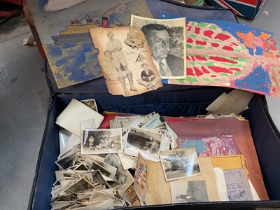 Lot 487 - Suitcase of mixed ephemera to include photographs and other items.