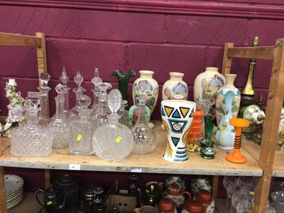 Lot 699 - Collection of glass decanters and other glass