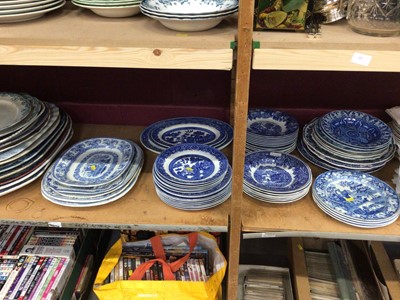 Lot 695 - Collection of blue and white serving dishes and other blue and white