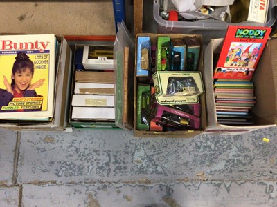 Lot 684 - Two boxes of Models of Yesteryear, including Matchbox, together with a box of childrens annuals and a box of Noddy books