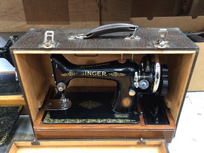 Lot 49 - Singer 222k sewing machine (for spares) and two other singer sewing machines (3)