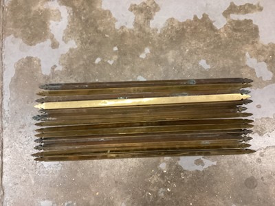 Lot 47 - Collection of brass stair rods with clips