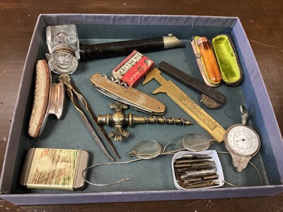 Lot 72 - Champagne tap, gold mounted cheroot holder and other items
