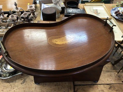 Lot 105 - Edwardian inlaid mahogany kidney shape tray
