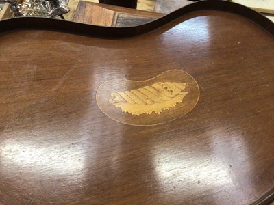 Lot 105 - Edwardian inlaid mahogany kidney shape tray
