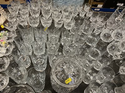 Lot 163 - Cut glass table service , 6 Murano wine glasses and sundry glassware