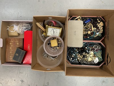 Lot 897 - Three boxes of costume jewellery and watches