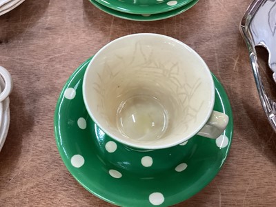 Lot 380 - TG Green Polka Dot pattern part coffee set, together with Royal Crown Derby and other ceramics and glass.