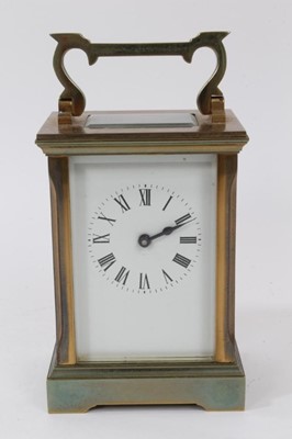 Lot 670 - Good quality brass carriage clock. 15cm high